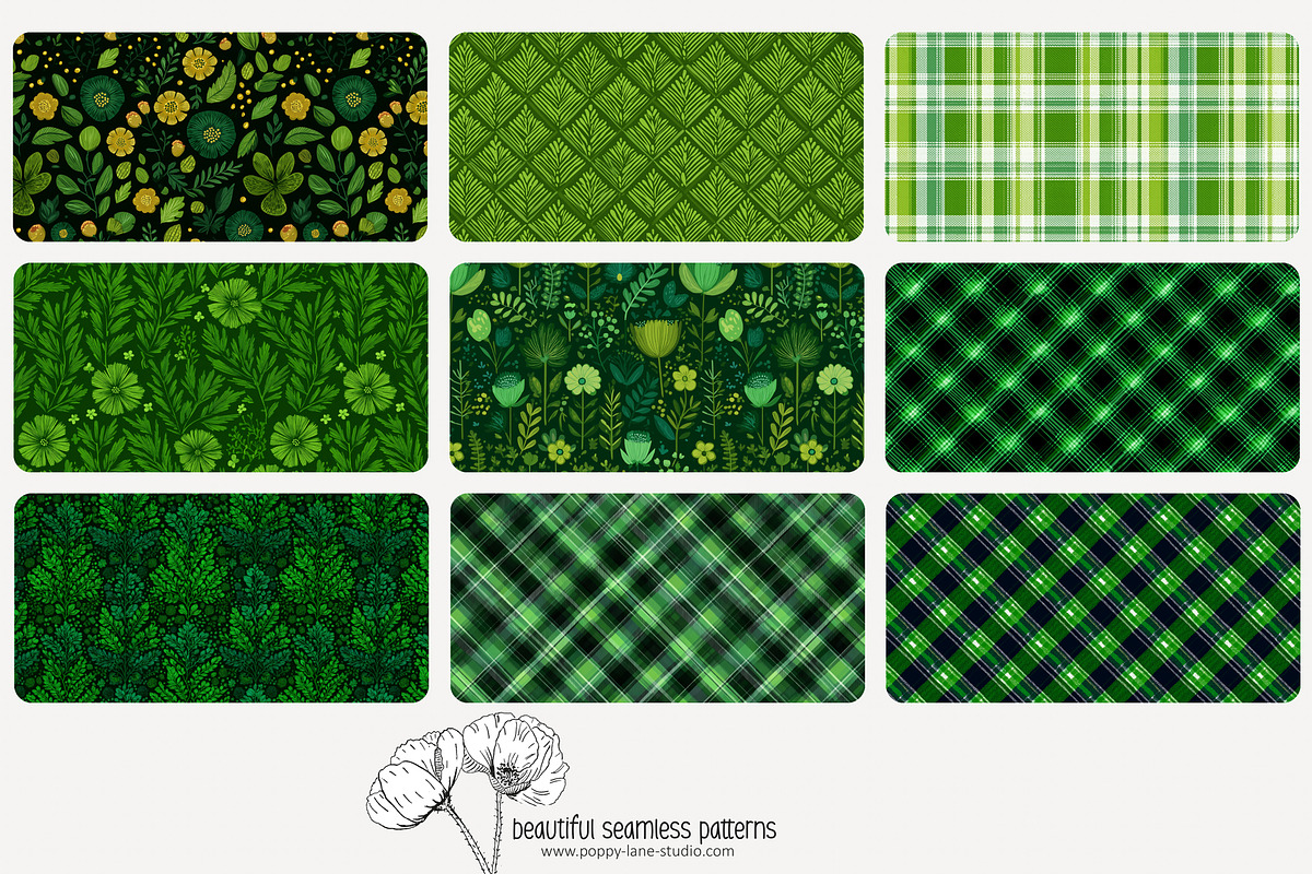 80 green geometric seamless pattern, a Pattern Graphic by Poppy Lane Studio (Photo 7 of 11)