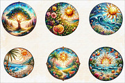 Round Stained Glass Summer  Sublima, an Illustration by SVGArt (Thumbnail 2 of 8)