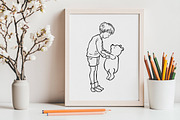 Winnie the Pooh Line Art Clipart, an Animal Illustration by SvetaArtStore (Thumbnail 2 of 9)