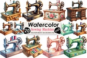 Vintage Sewing Machine Clipart, an Illustration by Black Bird Studio (Thumbnail 1 of 4)