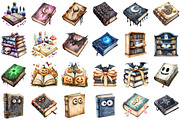 Spooky Books Library Clipart, an Illustration by Sublimation Artist (Thumbnail 2 of 6)