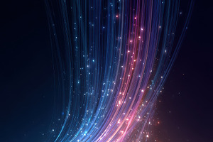 Abstract glowing lines swirling ligh, a Photo by Pixeness Studio