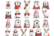 Cute Christmas Polar Bear Clipart, a Graphic by Markicha Art (Thumbnail 4 of 4)