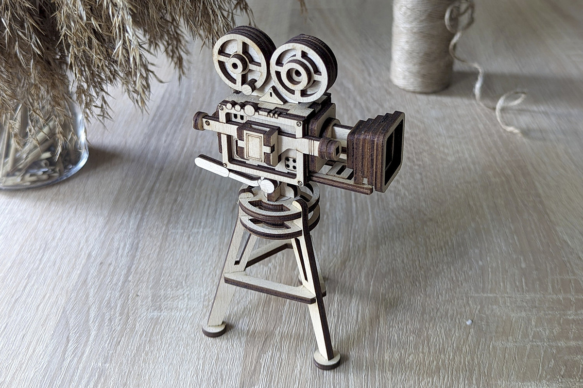 Retro Video Camera - Laser Cut File, an Object Graphic by VectorPainter (Photo 7 of 16)