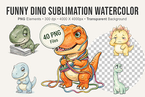 Funny Dino Sublimation PNG, an Illustration by Artnoy