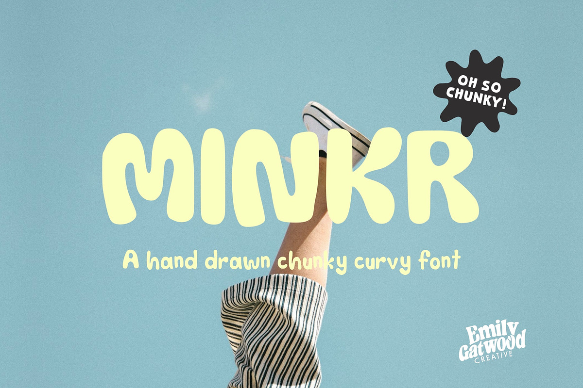Minkr- perfectly imperfect & chunky, a Font by EmilyGatwood (Photo 1 of 8)