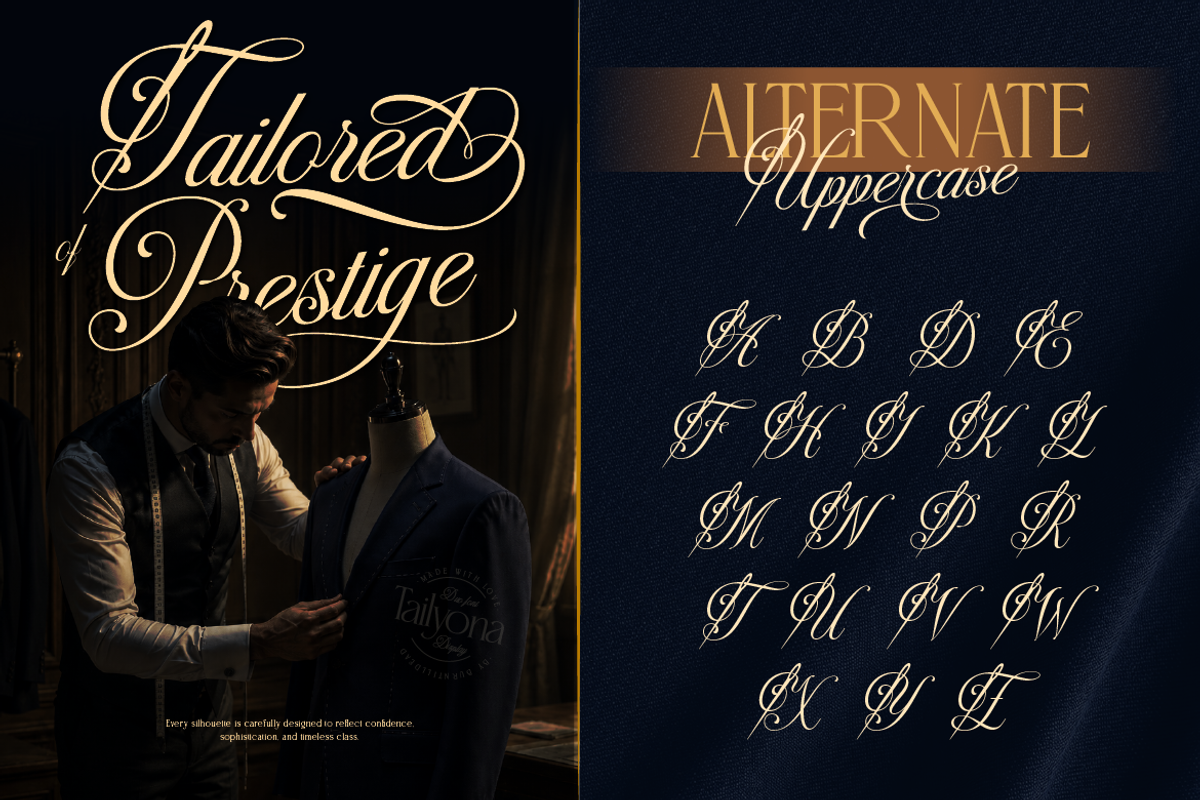 Tailyona, a Script Font by Burntilldead (Photo 5 of 12)