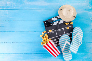 Summer holiday and vacation movie cinema marathon background, a Holiday Photo by Rimma