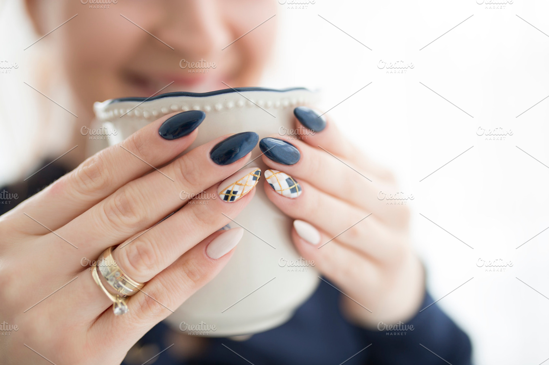 Woman's hands with a cup featuring nails, hands, and cup, a Beauty & Fashion Photo by Izdebska