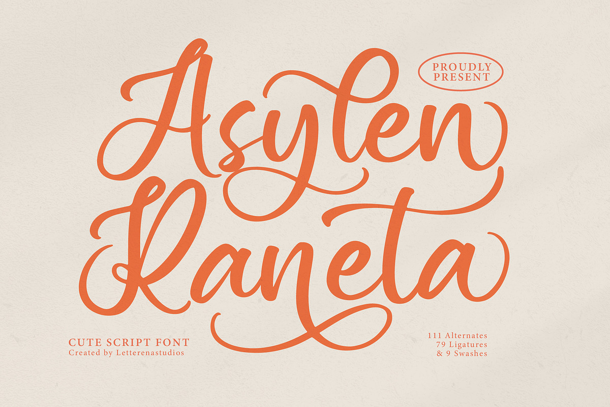 Asylen Raneta Cute Script Font, a Script Font by Letterena Studios Script (Photo 1 of 15)
