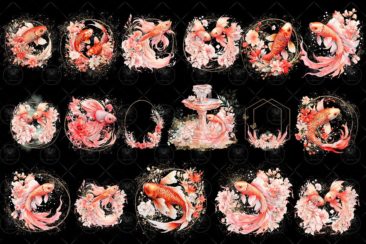 Carp Koi Animals Clipart, an Illustration by BigCakeBee (Photo 3 of 5)