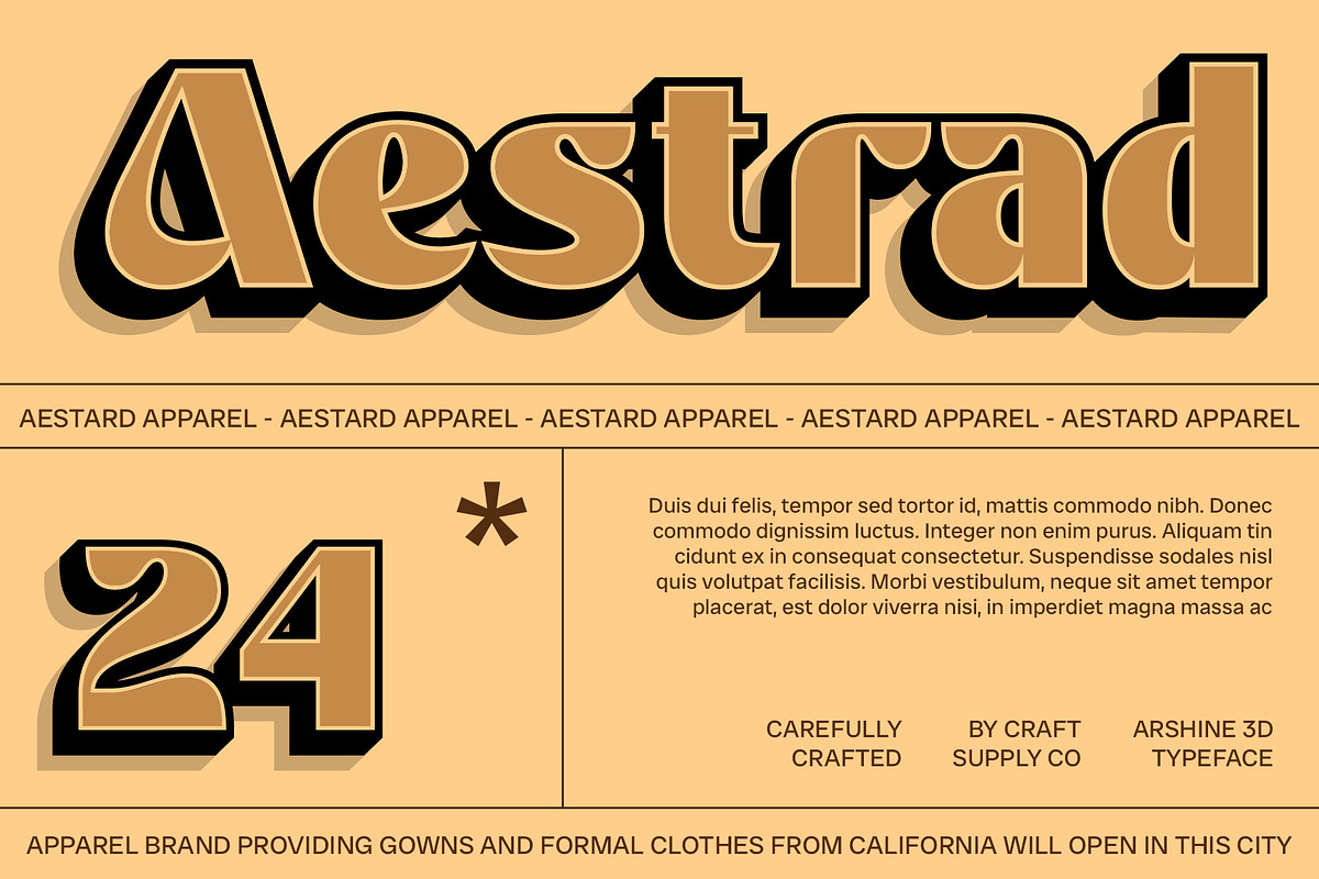 Arshine 3D, a Sans Serif Font by Craft Supply Co. (Photo 3 of 8)