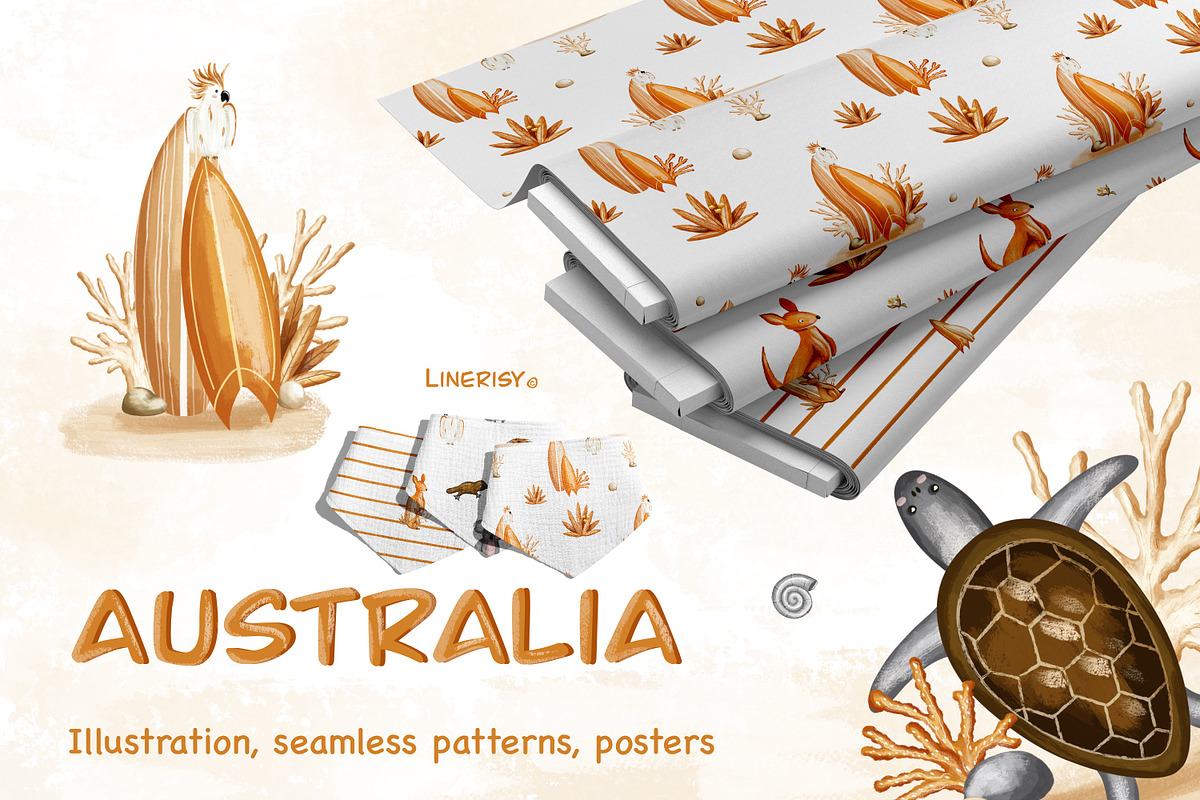 Australia-illustrations and patters, an Animal Illustration by Linerisyart (Photo 1 of 20)