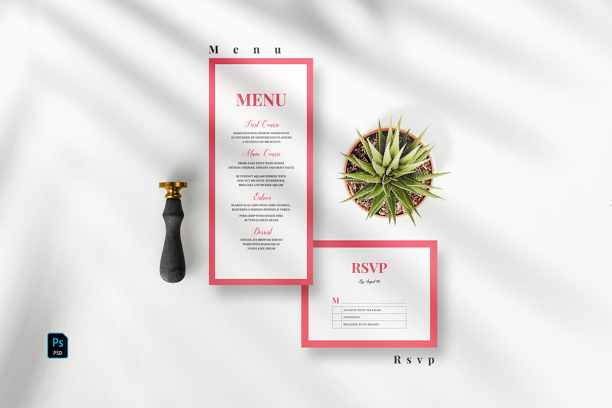 Minimal Pink Invitation Set, an Invitation Template by Azka Creative (Photo 3 of 5)