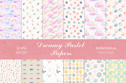 Baby Shower Watercolor Patterns