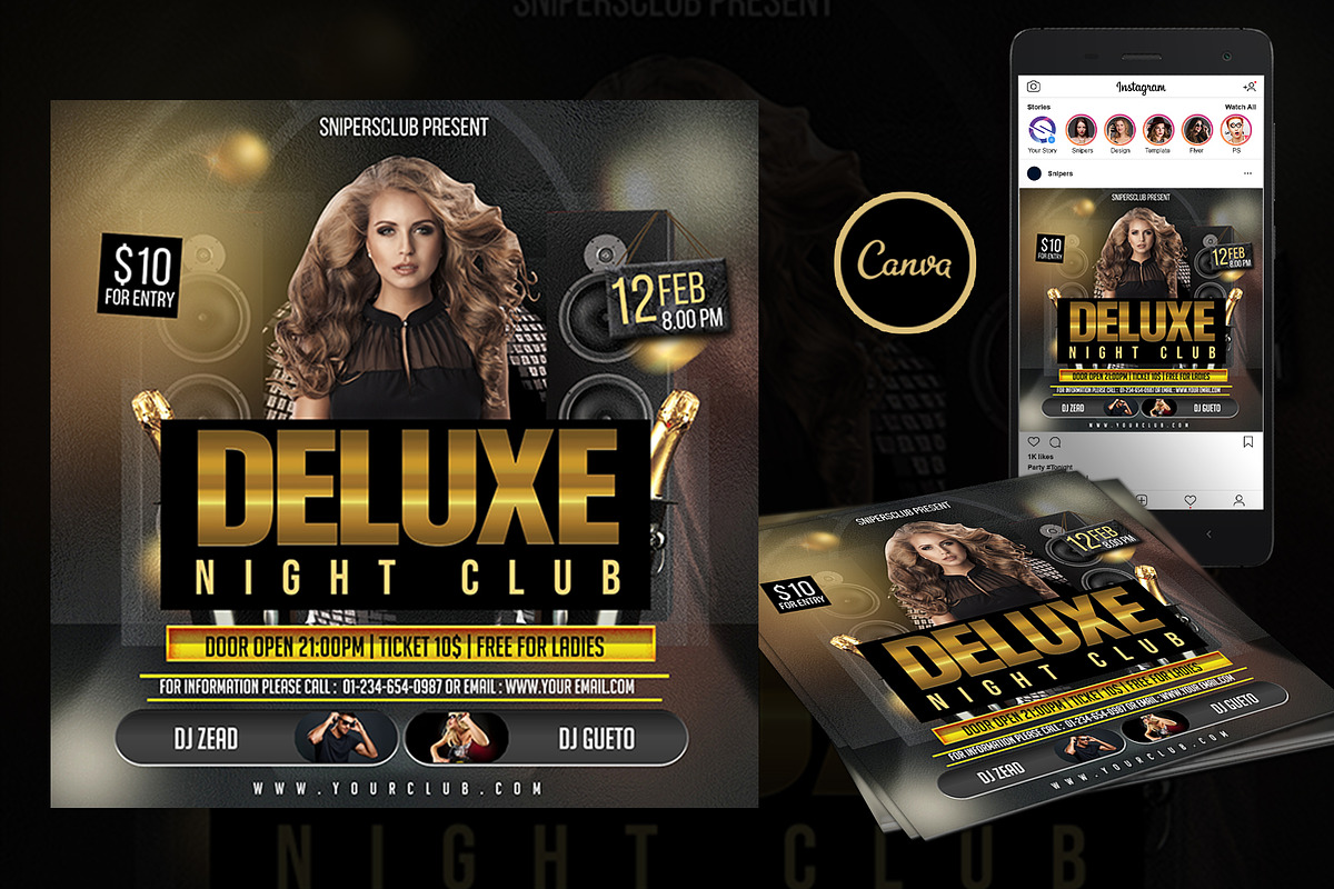 Deluxe Flyer Canva Template, a Social Media Template by DreamColor