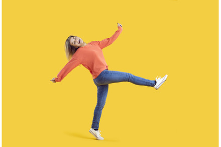 Funny young woman in comfortable, a Person Photo by StudioRomantic