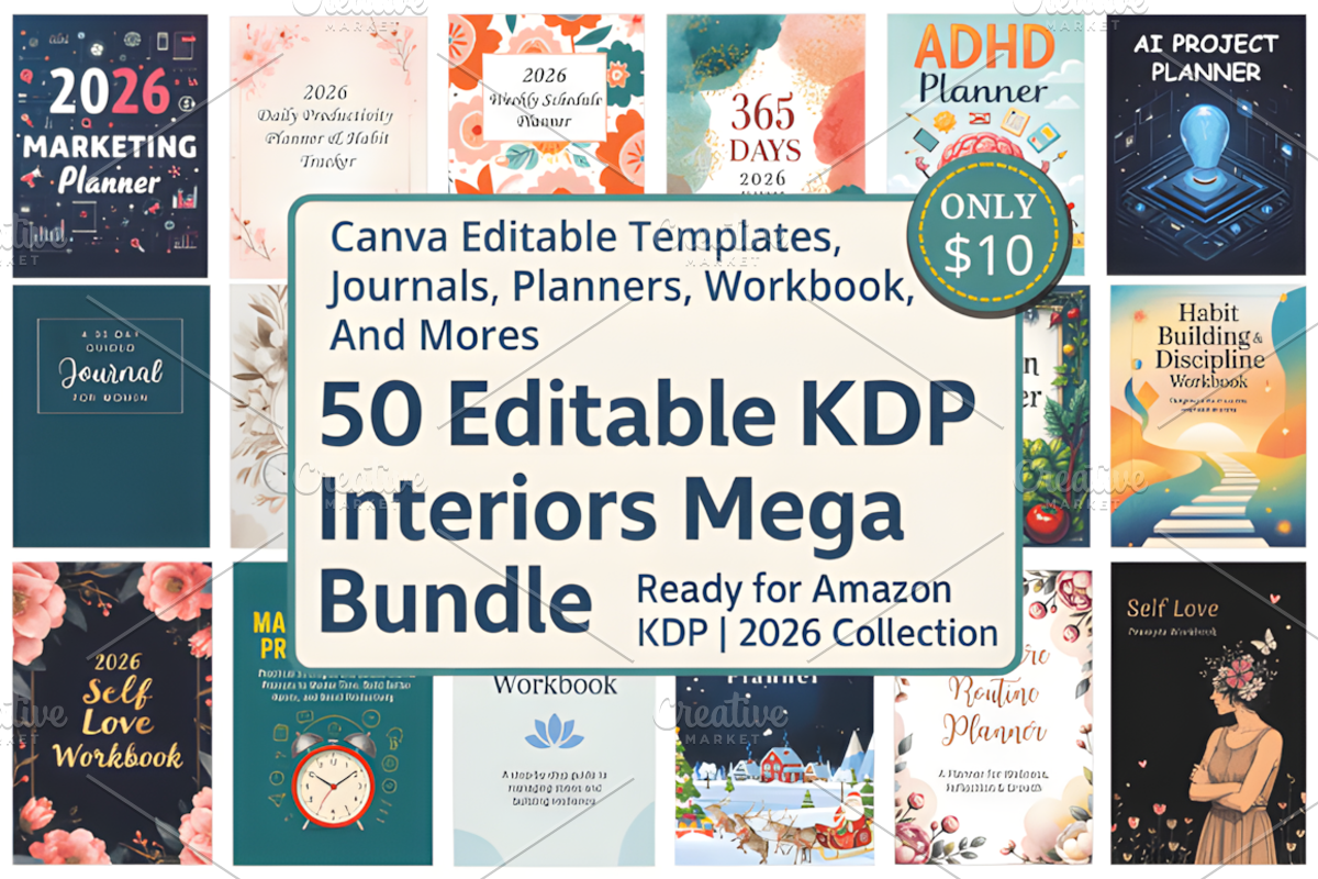 50 Editable KDP Interiors Mega Bun, a Social Media Template by Ink Gallery (Photo 1 of 12)