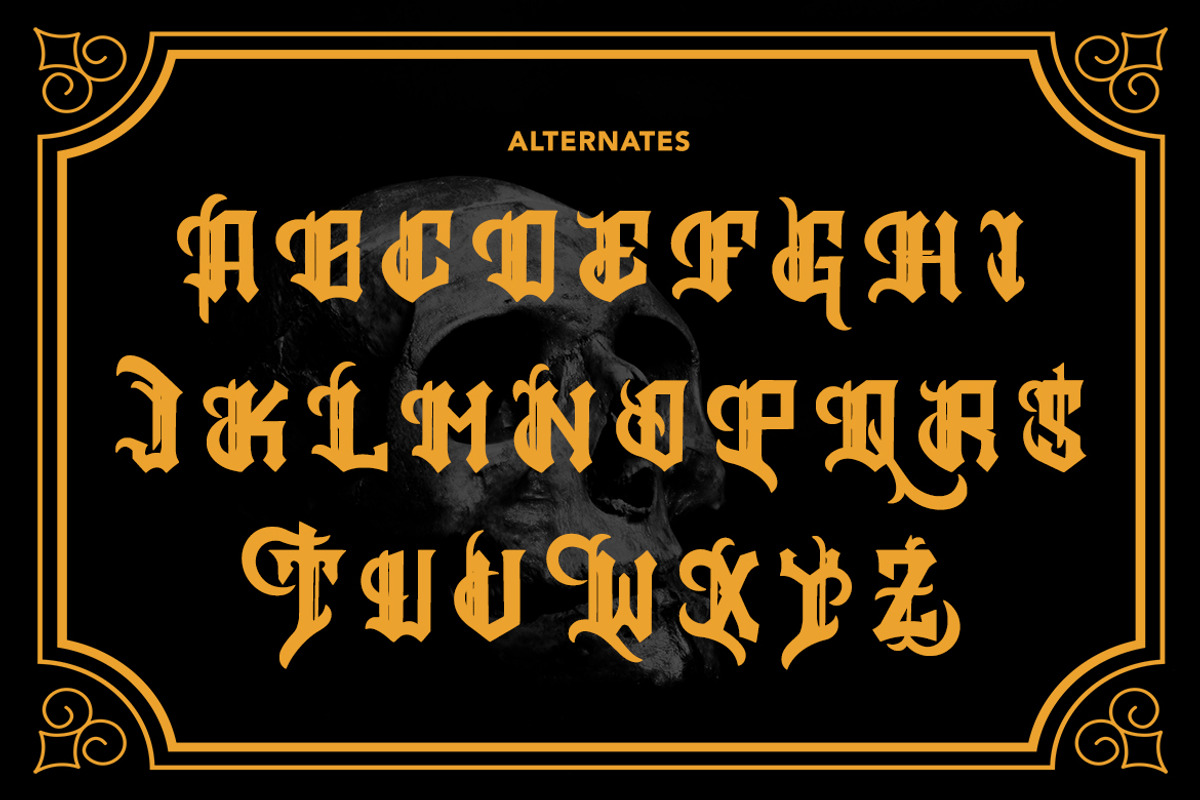 EnclosureBlack - Blackletter Font, a Blackletter Font by AQR Studio (Photo 5 of 9)