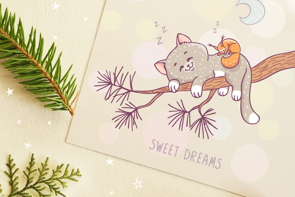 Cute animals sleep, an Animal Illustration by JulianArt (Photo 3 of 5)