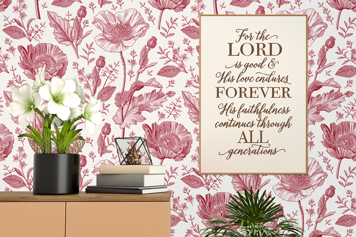 Seamless Set Flowers Poppy Poppies, a Pattern Graphic by Vintage (Photo 8 of 14)