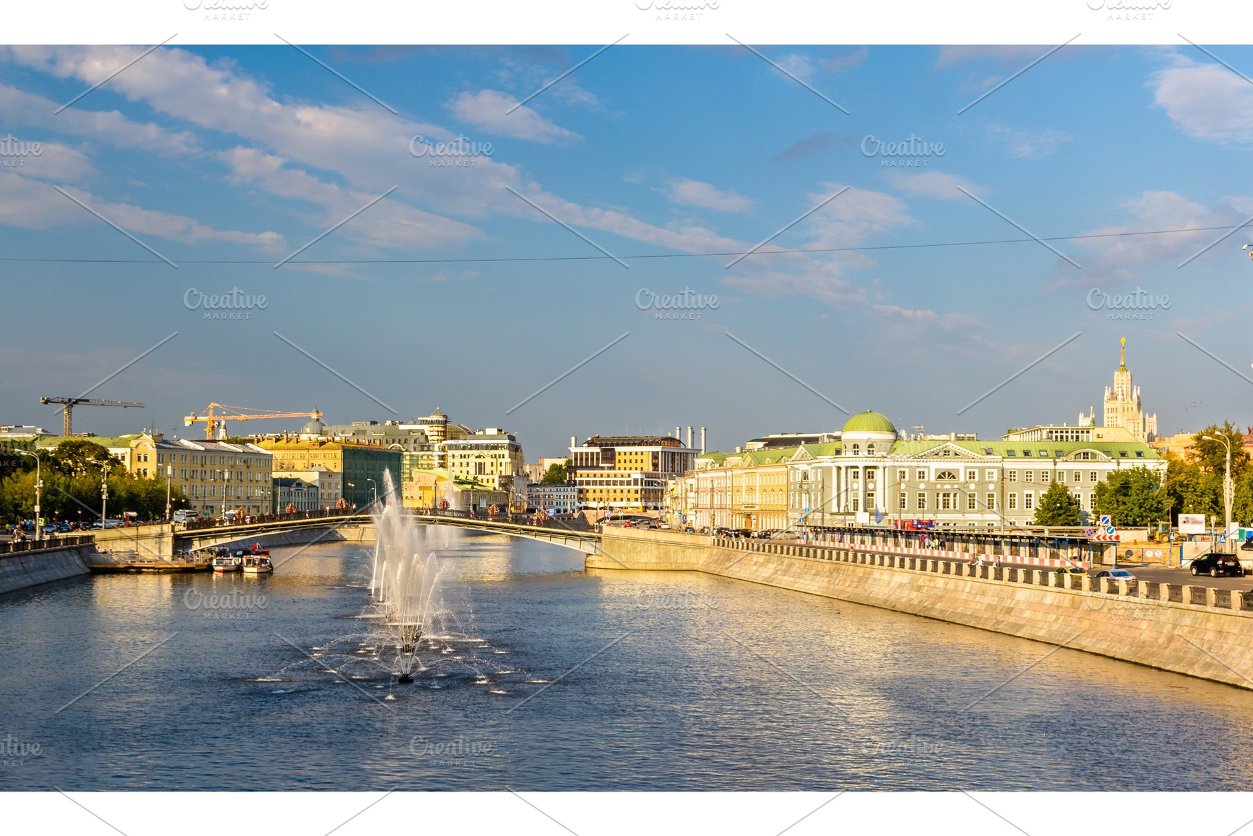 Fountains on vodootvodny canal in moscow russia featuring moscow, russia, and, an Architecture Photo by Leonid Andronov