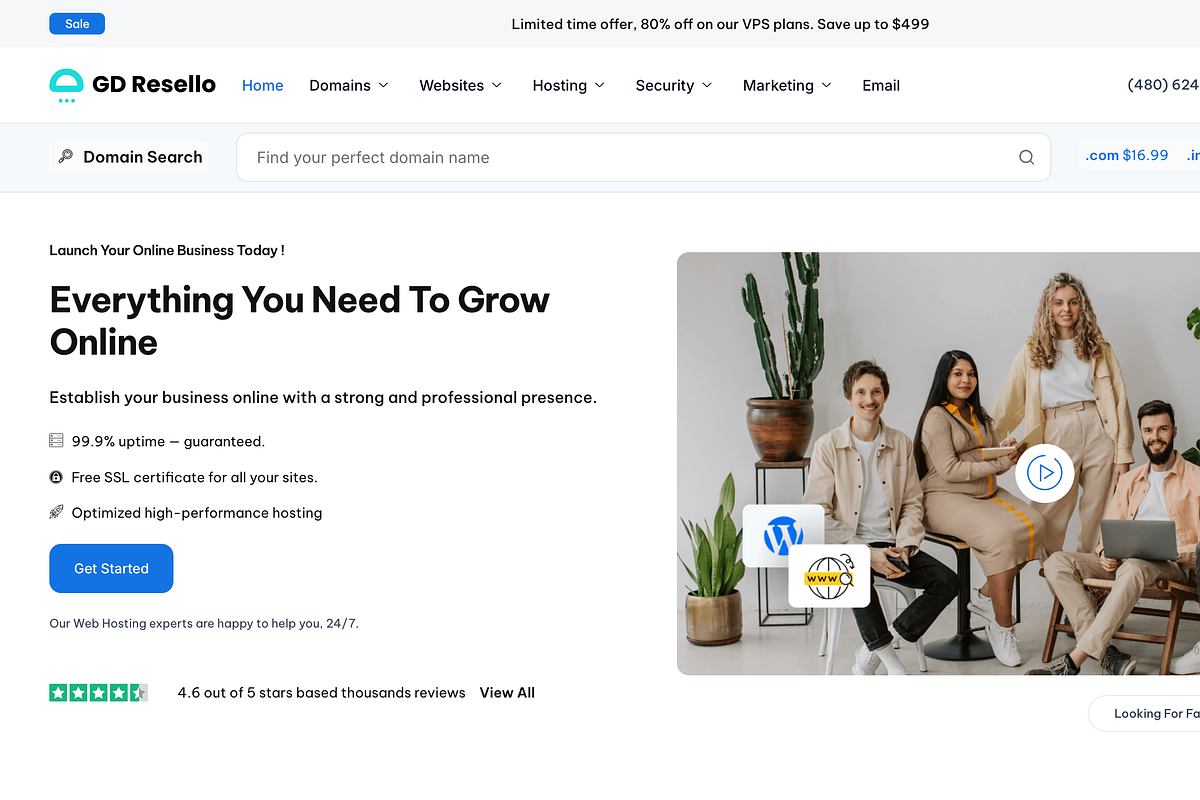 GD Resello GoDaddy Reseller WP Theme, a WordPress Template by NexMotive (Photo 4 of 7)