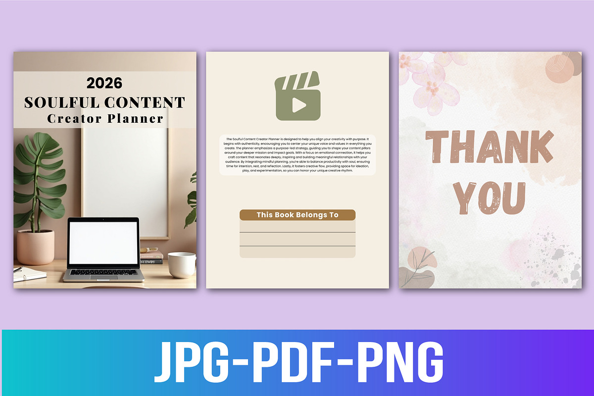 2026 Soulful Content Creator Planner, a Stationery Template by Designmela01 (Photo 5 of 5)