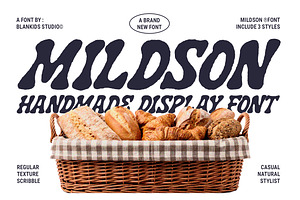 Mildson - Handmade Display Font, a Slab Serif Font by Blankids Studio