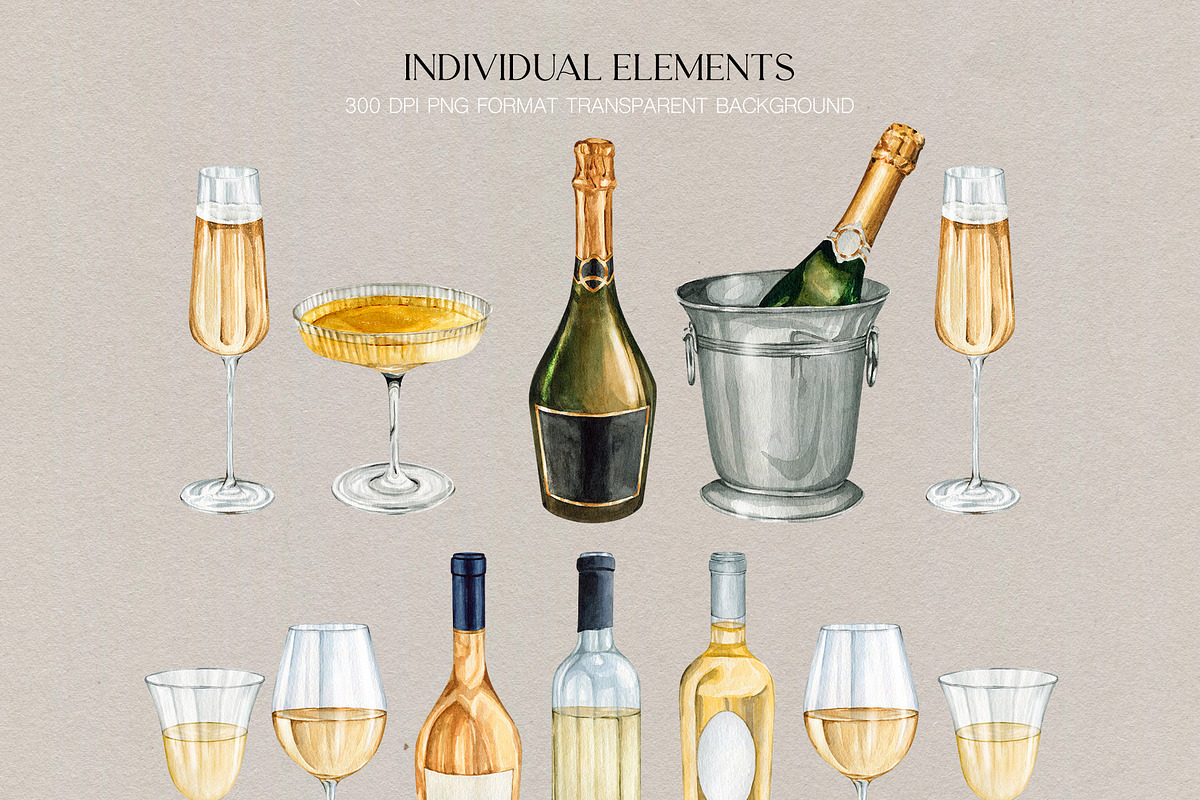Wine Stories watercolor illustration, a Food Illustration by CrystalinaShop (Photo 2 of 11)