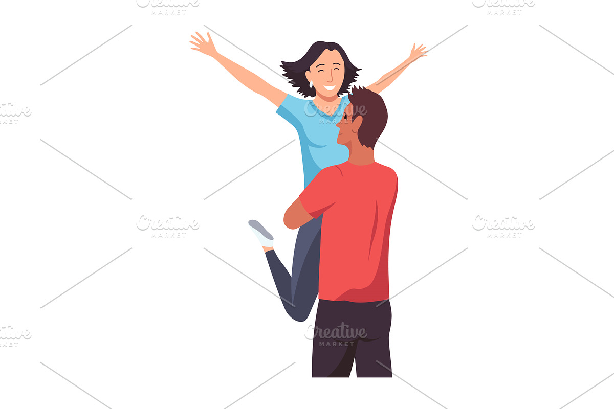 People hugging together with, a Person Illustration by Things for designers