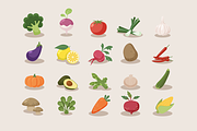 Vegetable Icons, a Food Illustration by Sunbzy (Thumbnail 1 of 4)