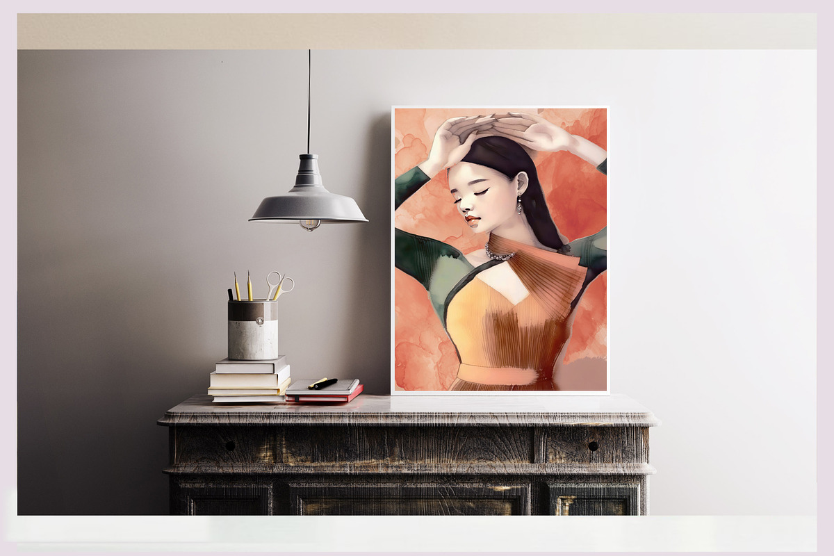Watercolor woman practicing yoga, an Illustration by SketchArtStudio (Photo 4 of 5)