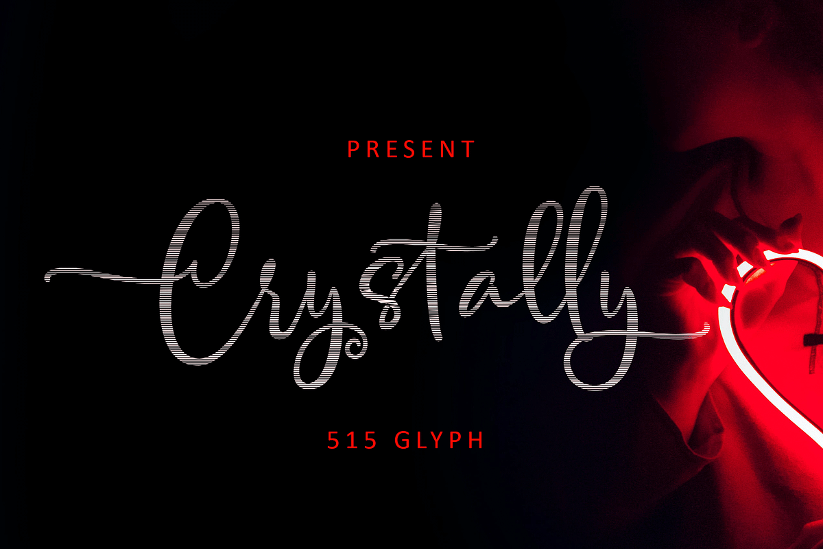 Crystally Gradient Script Font, a Script Font by Meutuwah (Photo 1 of 9)