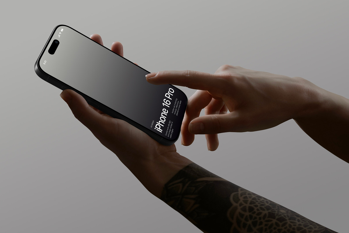 AA-Mockups: iPhone 16 Pro, an iPhone Mockup by ls.graphics (Photo 10 of 10)