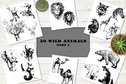 50 wild animals vector part 3, an Animal Illustration by AnastasiyaOleynik (Thumbnail 1 of 9)