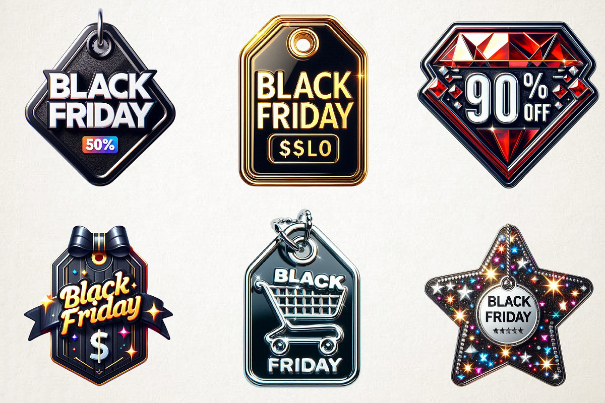 Black Friday Price Tags PNG Bundle, an Illustration by RobertsArt (Photo 3 of 7)
