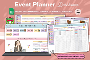 Event Planner Dashboard Spreadsheet, a Stationery Template by bellaROSEworkshop (Thumbnail 1 of 6)