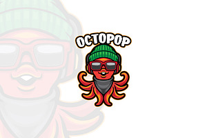 Octopus Cute Mascot Logo