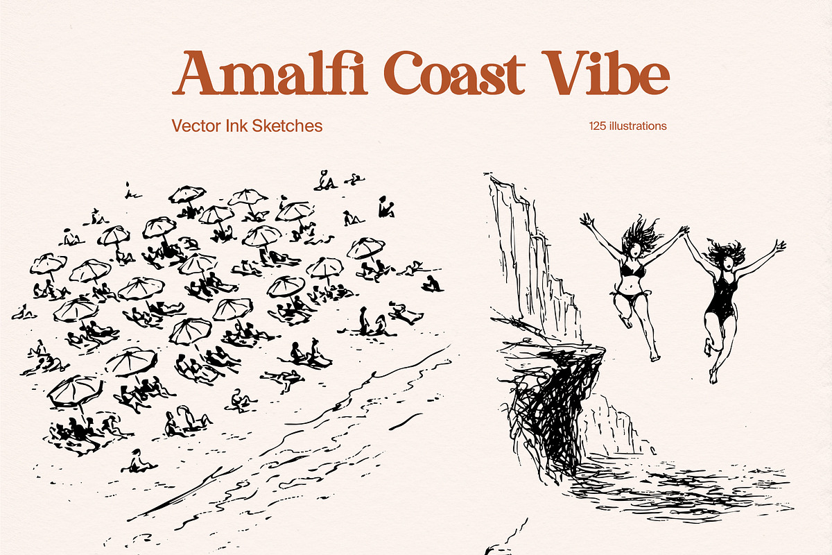 Amalfi Vibe: Vector Ink Sketches, an Object Graphic by divanovskaya_nv (Photo 19 of 20)