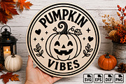 Pumpkin Vibes Round Door Sign SVG, an Object Graphic by Layerology (Thumbnail 3 of 3)