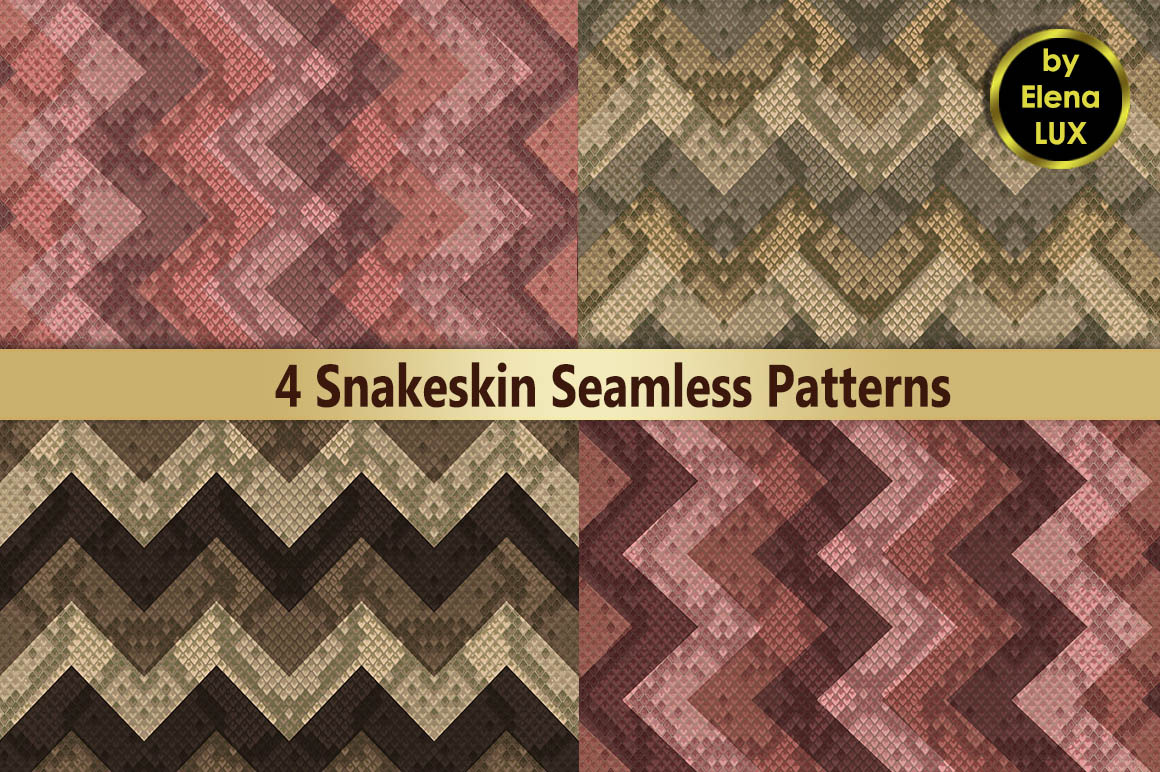 Snakeskin Seamless Patterns Set, a Pattern Graphic by Elena Lux