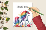 Rainbow Unicorn Clipart Bundle, an Illustration by Creative Art (Thumbnail 5 of 6)