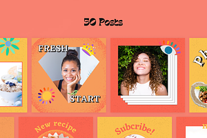 130 Healthy Instagram Canva Template