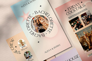 Retro Bachelorette Itinerary Canva, a Presentation Template by SKY CREATION
