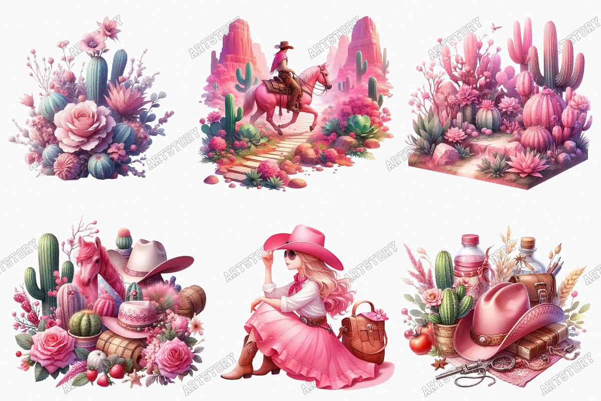 Watercolor Pink Western Cowgirl Bund, a Graphic by designcity5 (Photo 2 of 4)