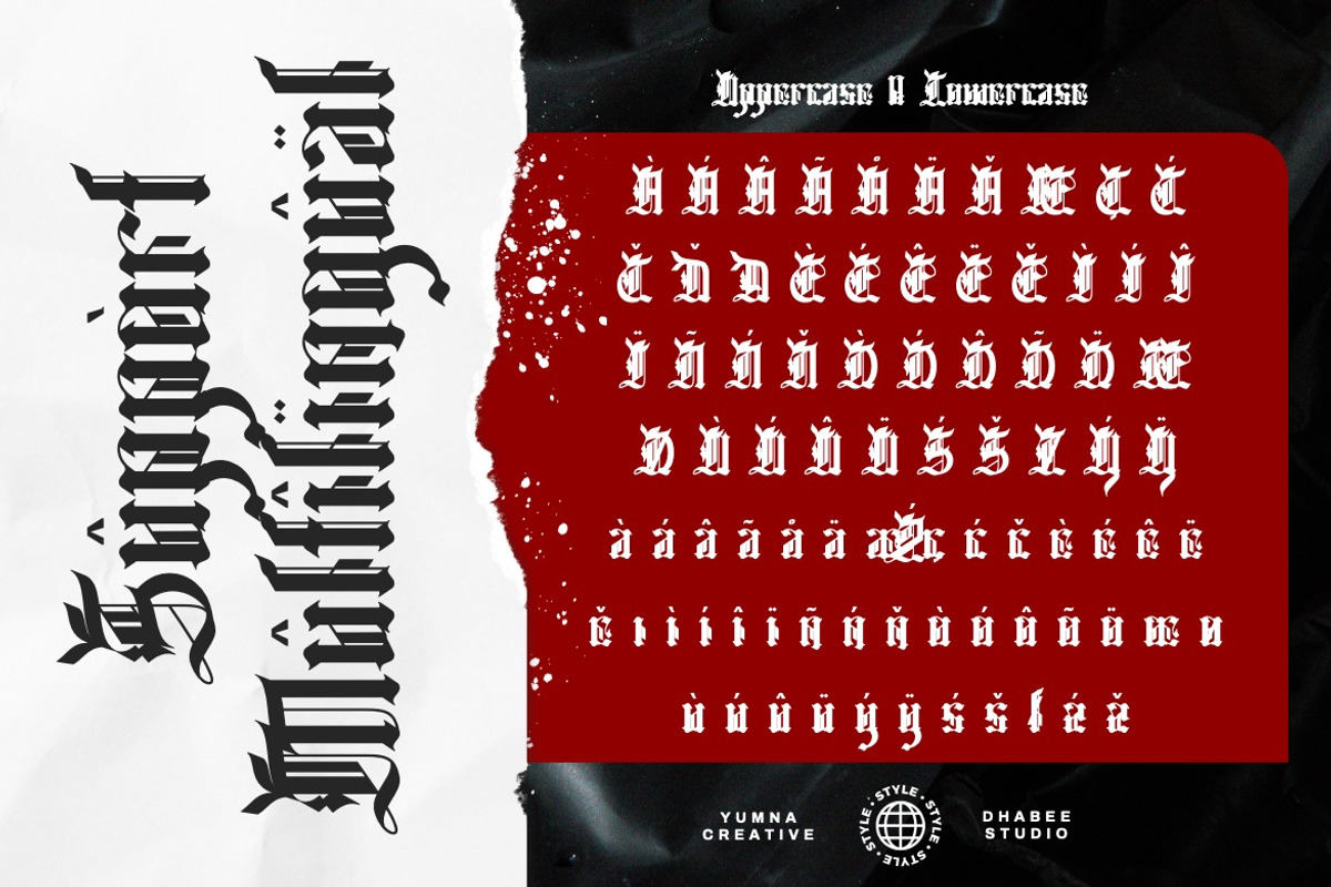 Jevilla - Gothic Blackletter Font, a Blackletter Font by Dhabee (Photo 3 of 17)