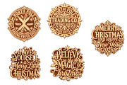Christmas Vintage Signs Laser Cut, an Object Graphic by DreamCafeArt (Thumbnail 4 of 8)