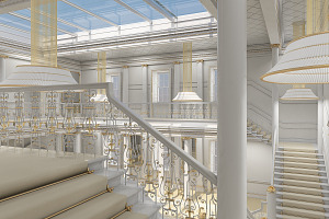 3Dmodel Grand Hall Lobby Staircase 2