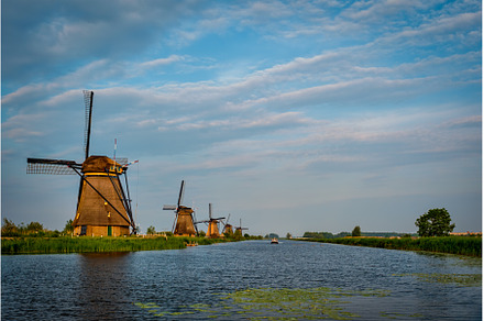 Windmills at Kinderdijk in Holland, an Architecture Photo by f9photos